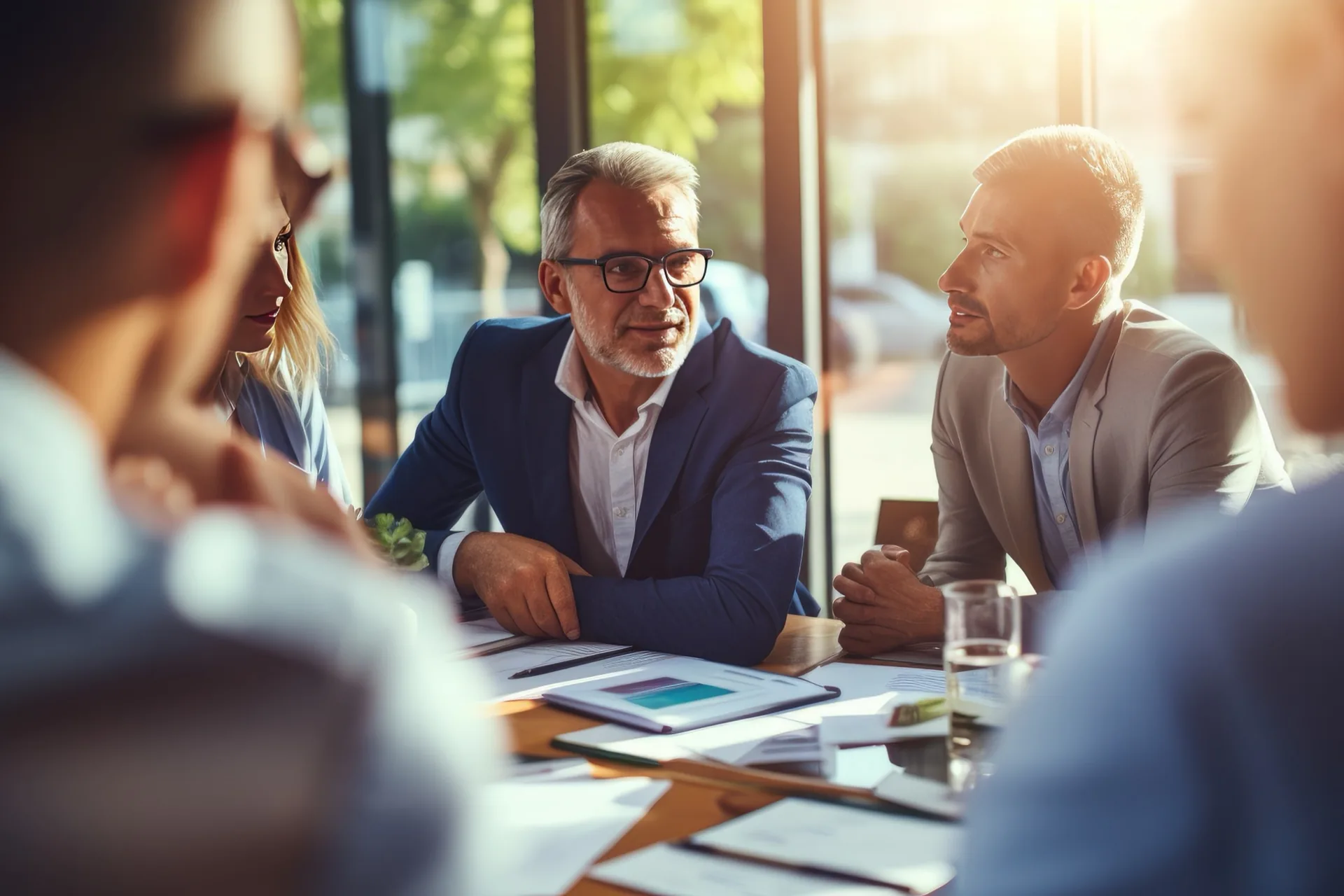 Plan stratégique étalé sur un bureau